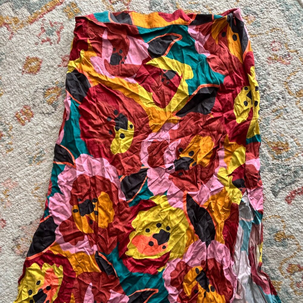 Marine Layer Ryan Slip Midi Skirt in Exploded Floral